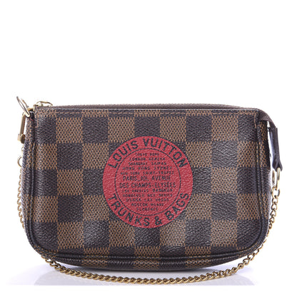 Louis Vuitton Damier Ebene Complice Trunks and Bags Mini Pochette Accessories Red 1 of 8