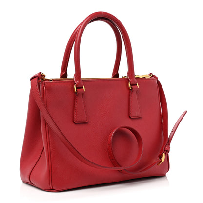 Prada Saffiano Small Galleria Double Zip Tote Fuoco 3 of 10