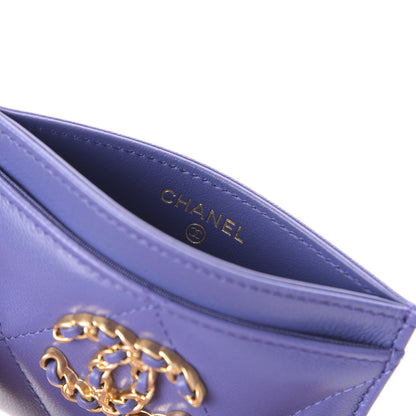Chanel Shiny Goatskin Quilted 19 Card Holder Purple 5 of 9