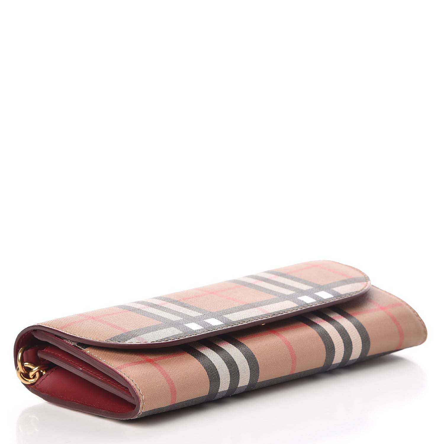 Burberry Vintage Check Henley Wallet On Chain Crimson 4 of 15