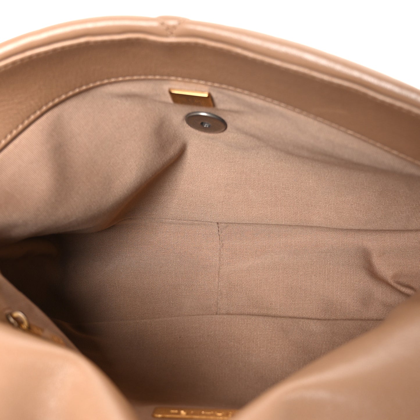 Lambskin Quilted Large Chanel 19 Flap Beige