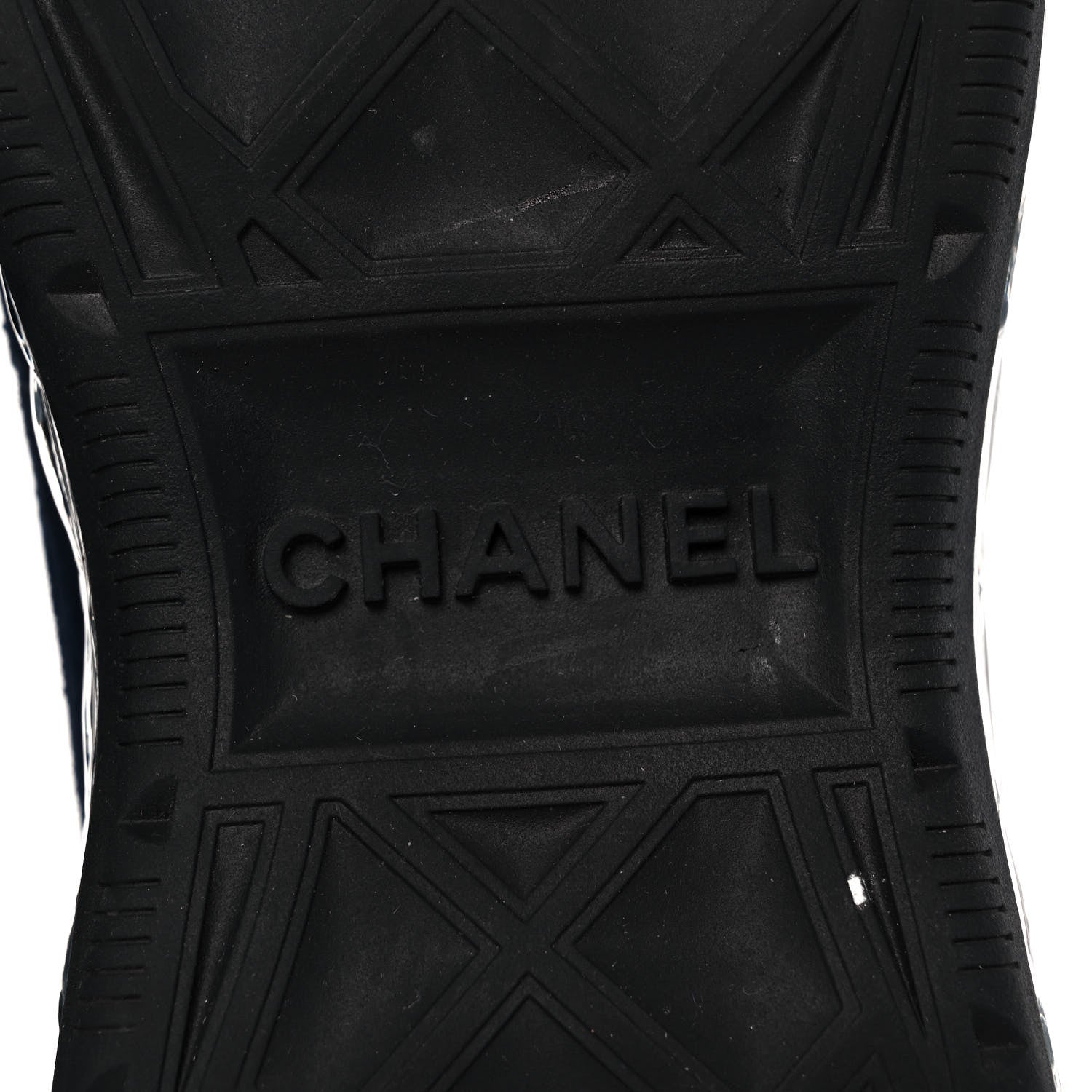 Chanel Suede Calfskin Velvet Grosgrain CC Sneakers 39.5 Navy Blue Black 7 of 10