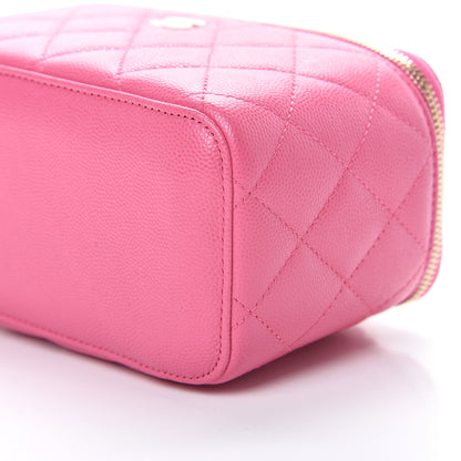 Chanel Caviar Quilted Small Vanity Case With Chain Pink 9 of 10
