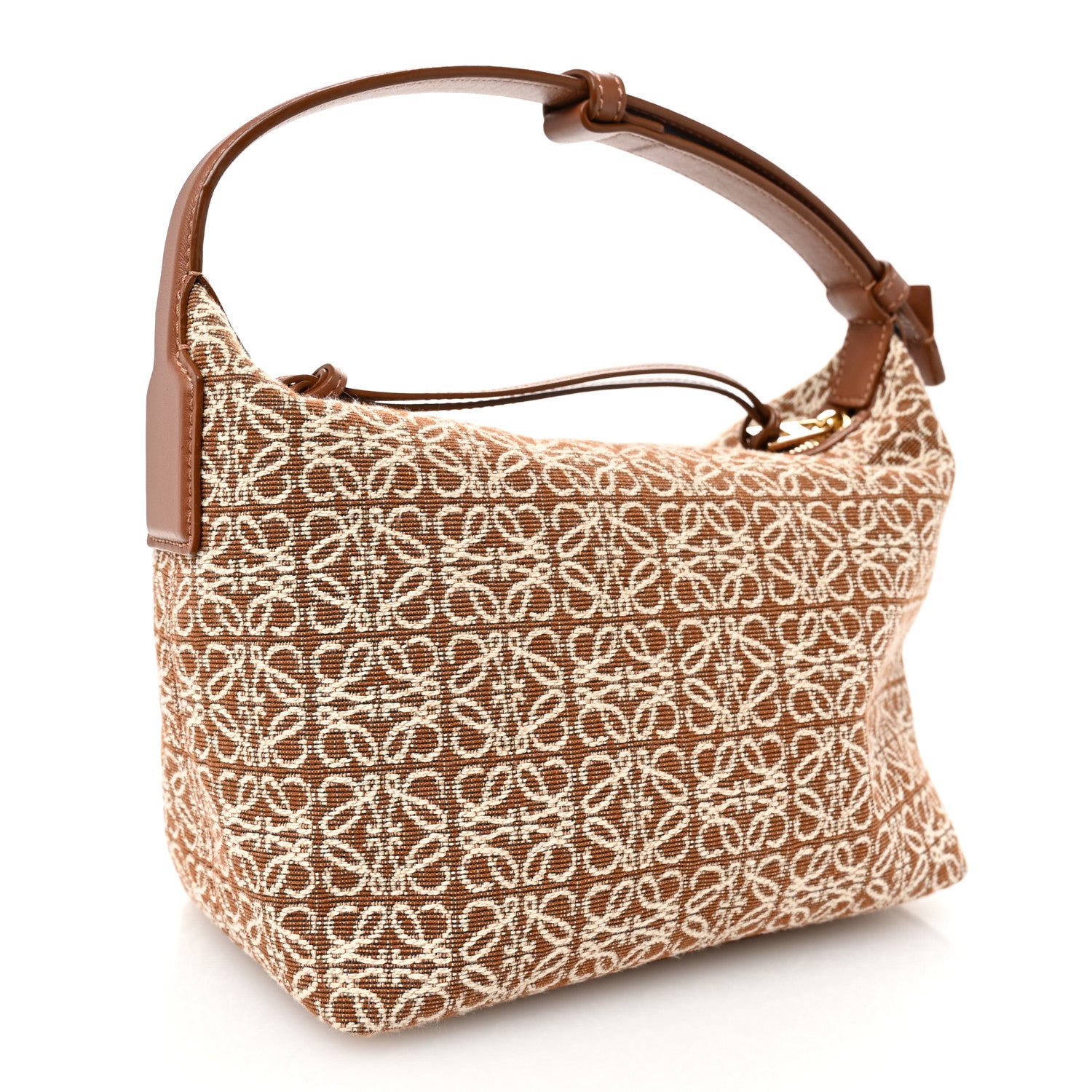 Loewe Jacquard Anagram Calfskin Small Cubi Bag Tan Pecan 3 of 9