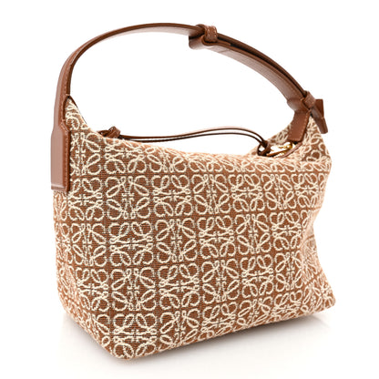 Loewe Jacquard Anagram Calfskin Small Cubi Bag Tan Pecan 3 of 9