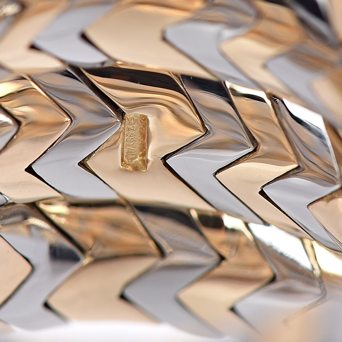 18K Yellow Gold Stainless Steel Spiga Tubogas Ring 55 7.25