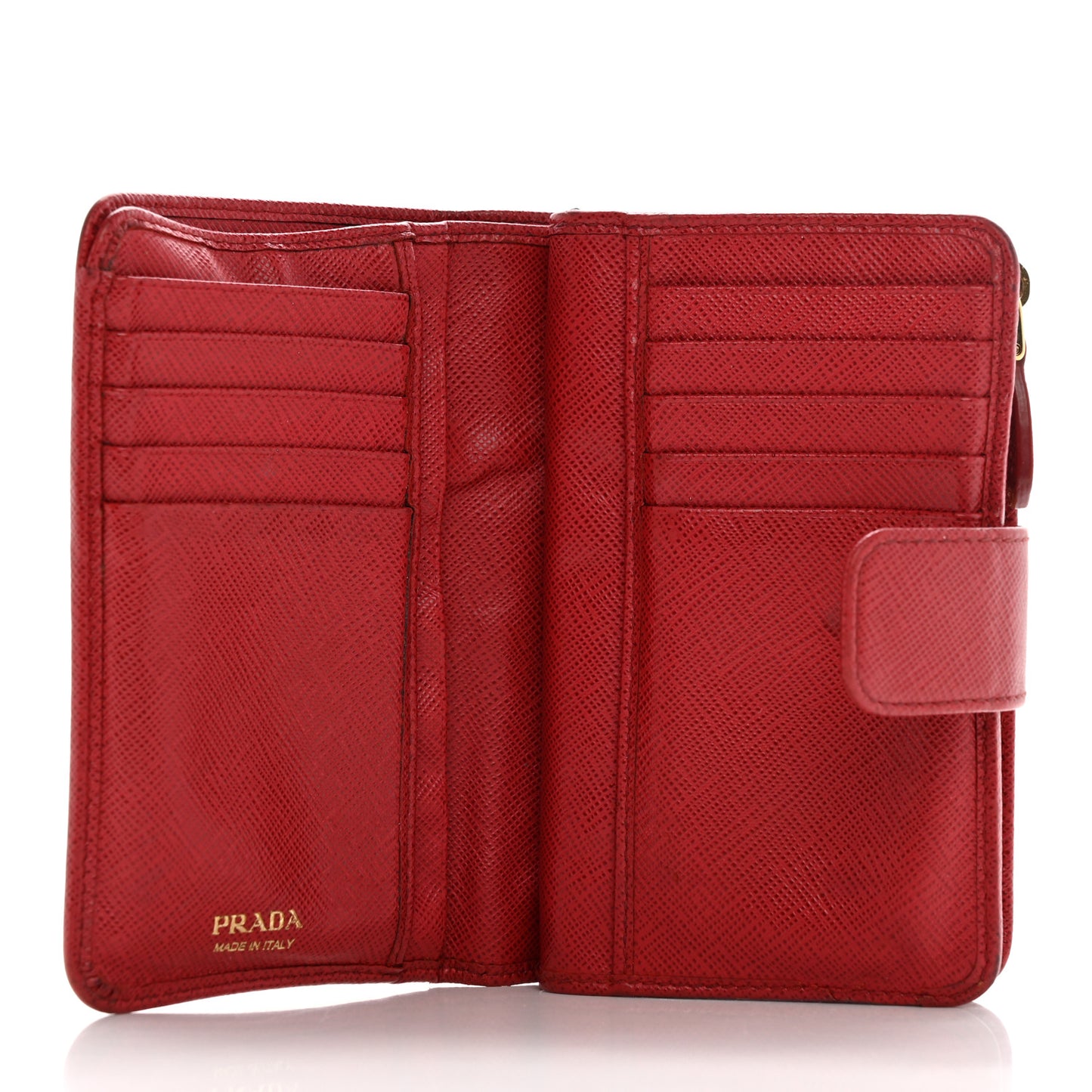 Saffiano Metal Compact Wallet Fuoco