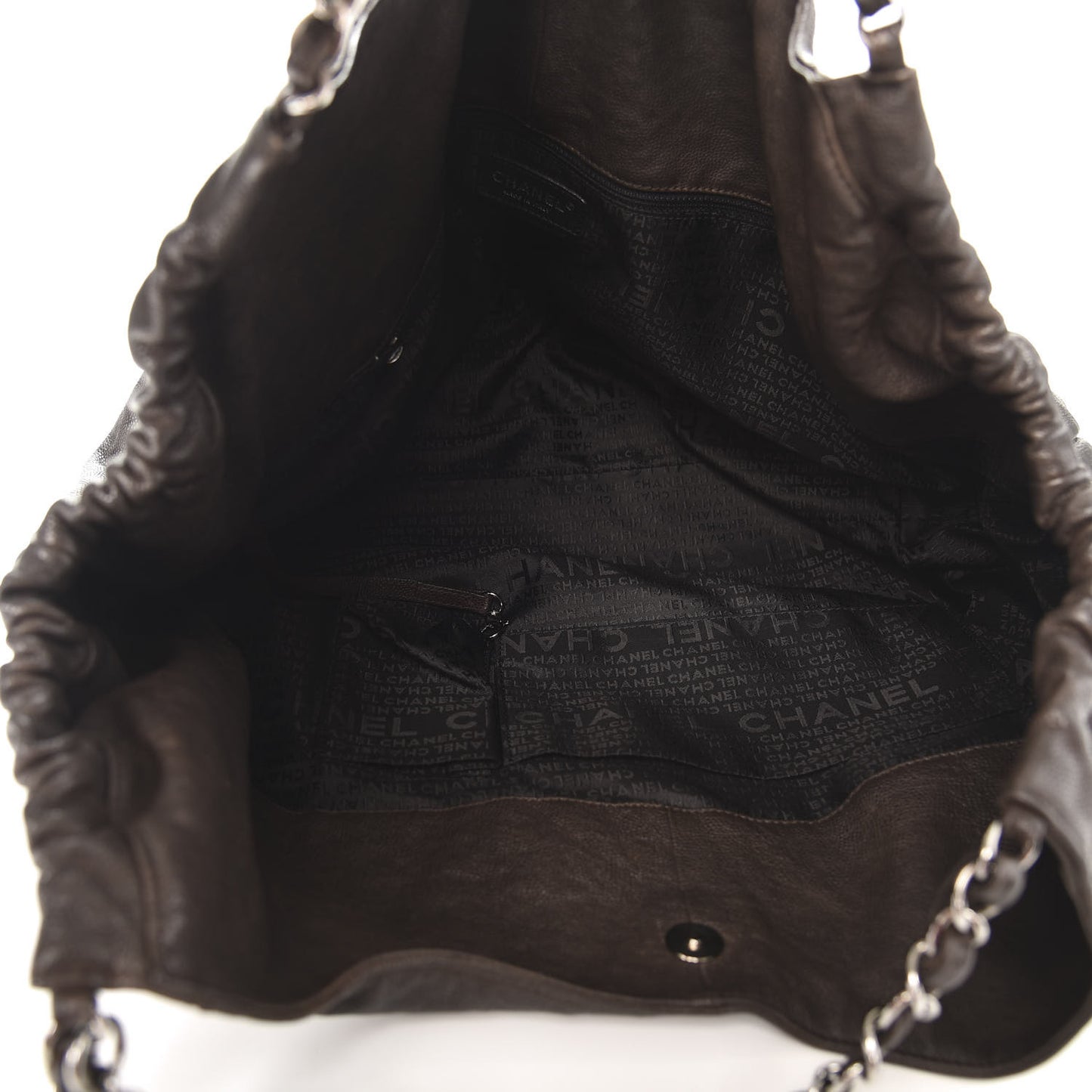 Distressed Caviar XL Coco Cabas Brown