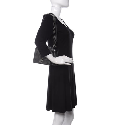 Christian Dior Metallic Patent Micro-Cannage Medium Diorama Flap Bag Onyx Black 2 of 10