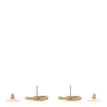 Chanel Crystal Timeless CC Earrings Light Gold 3 of 5