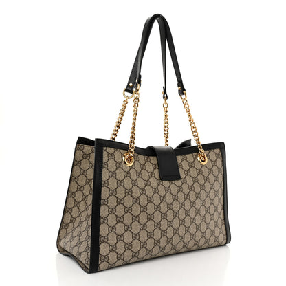 Gucci GG Supreme Monogram Medium Padlock Tote Black 3 of 10