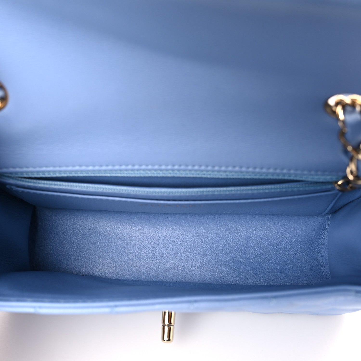 Chanel Lambskin Quilted Mini Rectangular Flap Light Blue 5 of 10