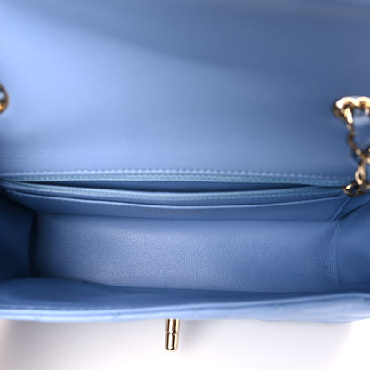 Chanel Lambskin Quilted Mini Rectangular Flap Light Blue 5 of 10