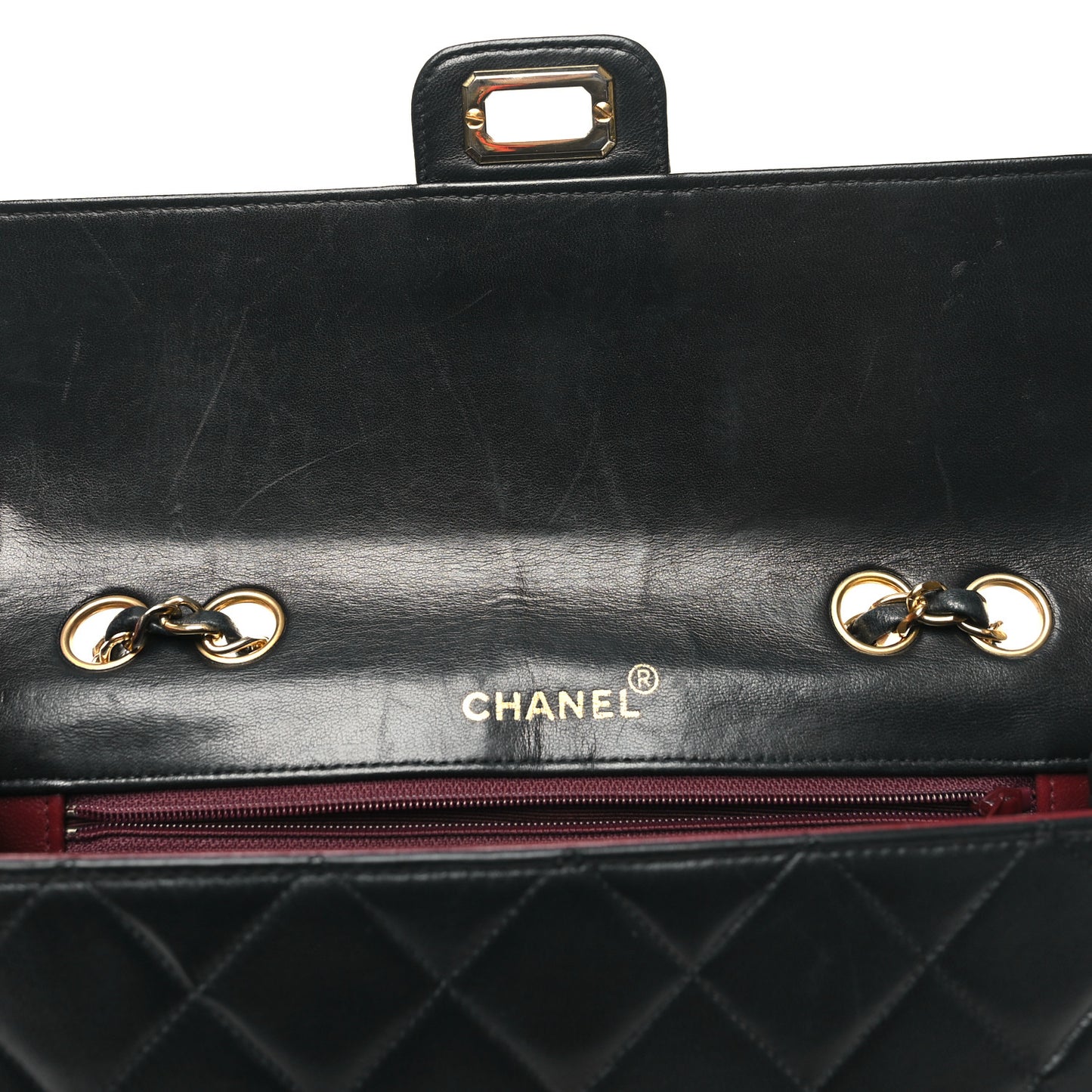 Lambskin Quilted Medium Mademoiselle Single Flap Black