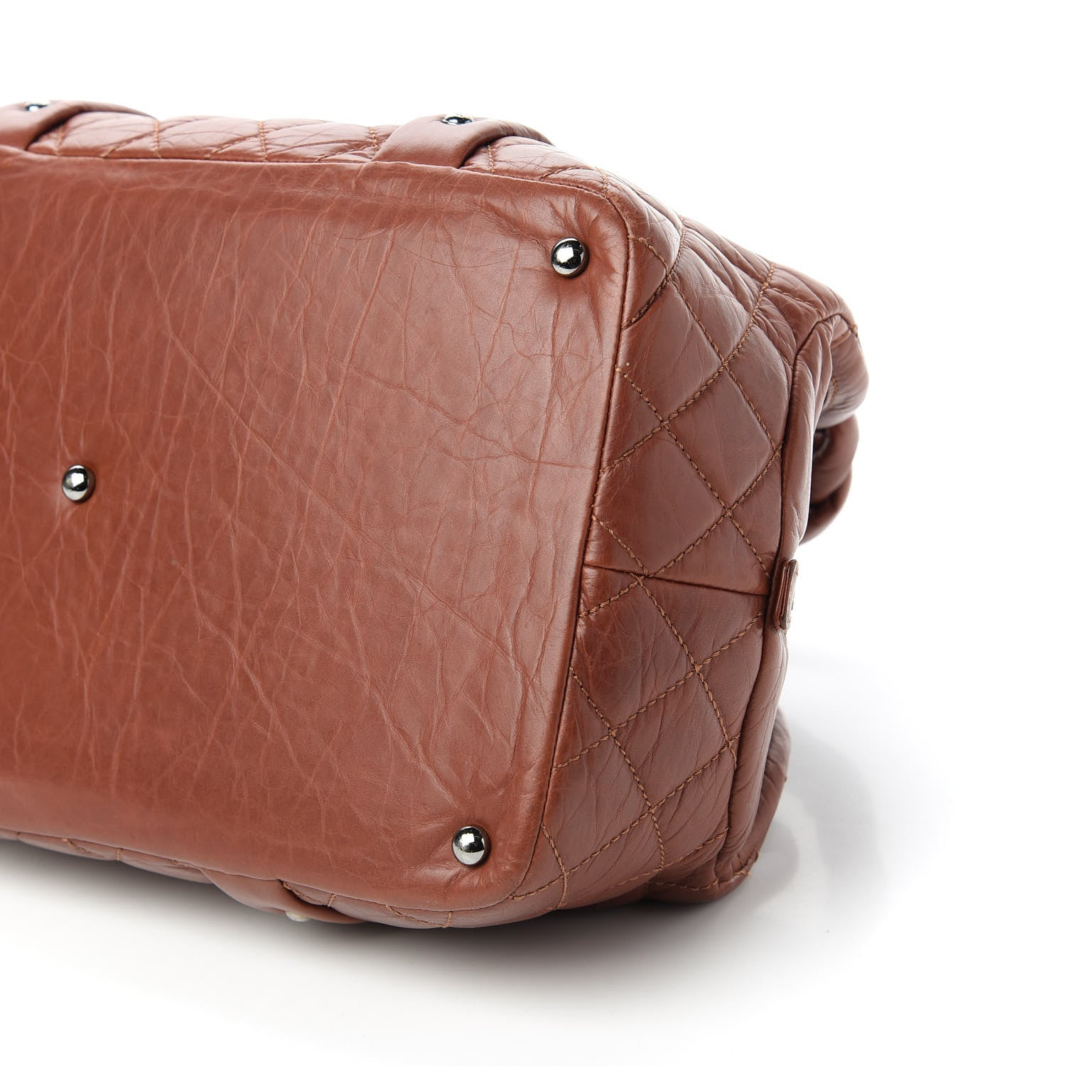 Chanel Distressed Lambskin Vintage Ligne Lady Braid Tote Brown 7 of 11