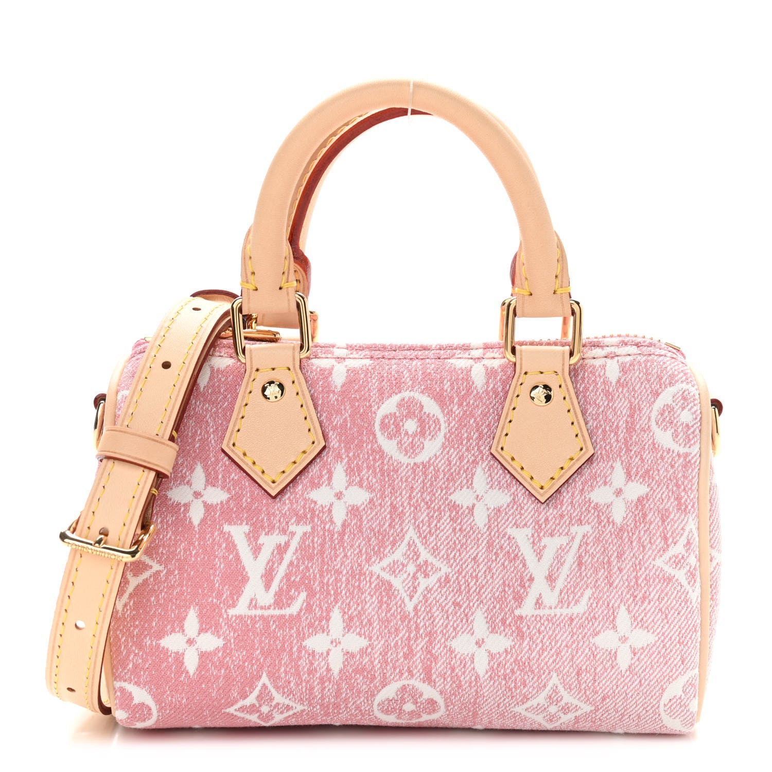 Louis Vuitton Monogram Jacquard Denim Nano Speedy Bandouliere Pink 1 of 10