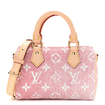 Louis Vuitton Monogram Jacquard Denim Nano Speedy Bandouliere Pink 1 of 10