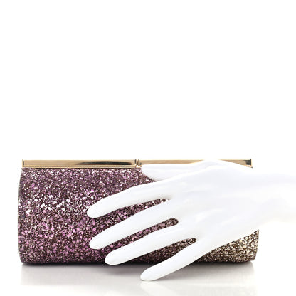 Jimmy Choo Coarse Glitter Trinket Clutch Pink Gold 2 of 10