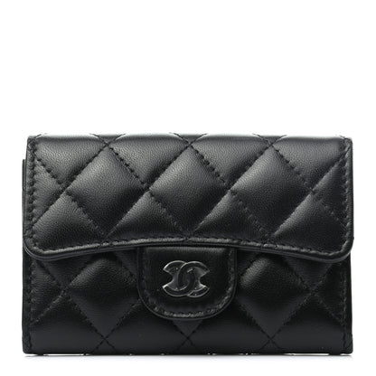 Chanel Lambskin Quilted Flap Card Holder Wallet So Black 1 of 8