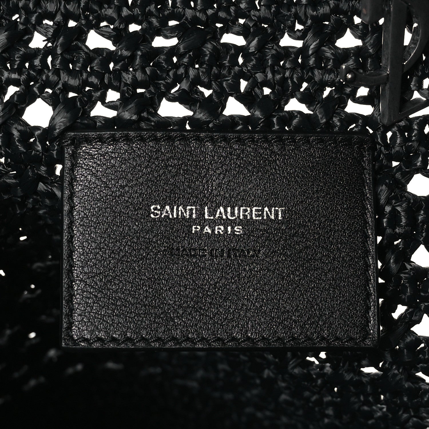Saint Laurent Raffia Monogram Le 5 A 7 Medium Tote Black 6 of 10