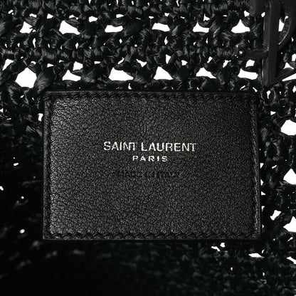 Saint Laurent Raffia Monogram Le 5 A 7 Medium Tote Black 6 of 10