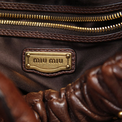 Miu Miu Nappa Leather Studded Patchwork Hobo 10 of 12