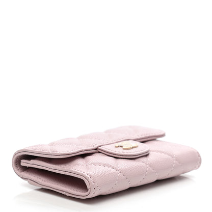 Chanel Caviar Quilted Flap Card Holder Wallet Light Pink 4 of 9