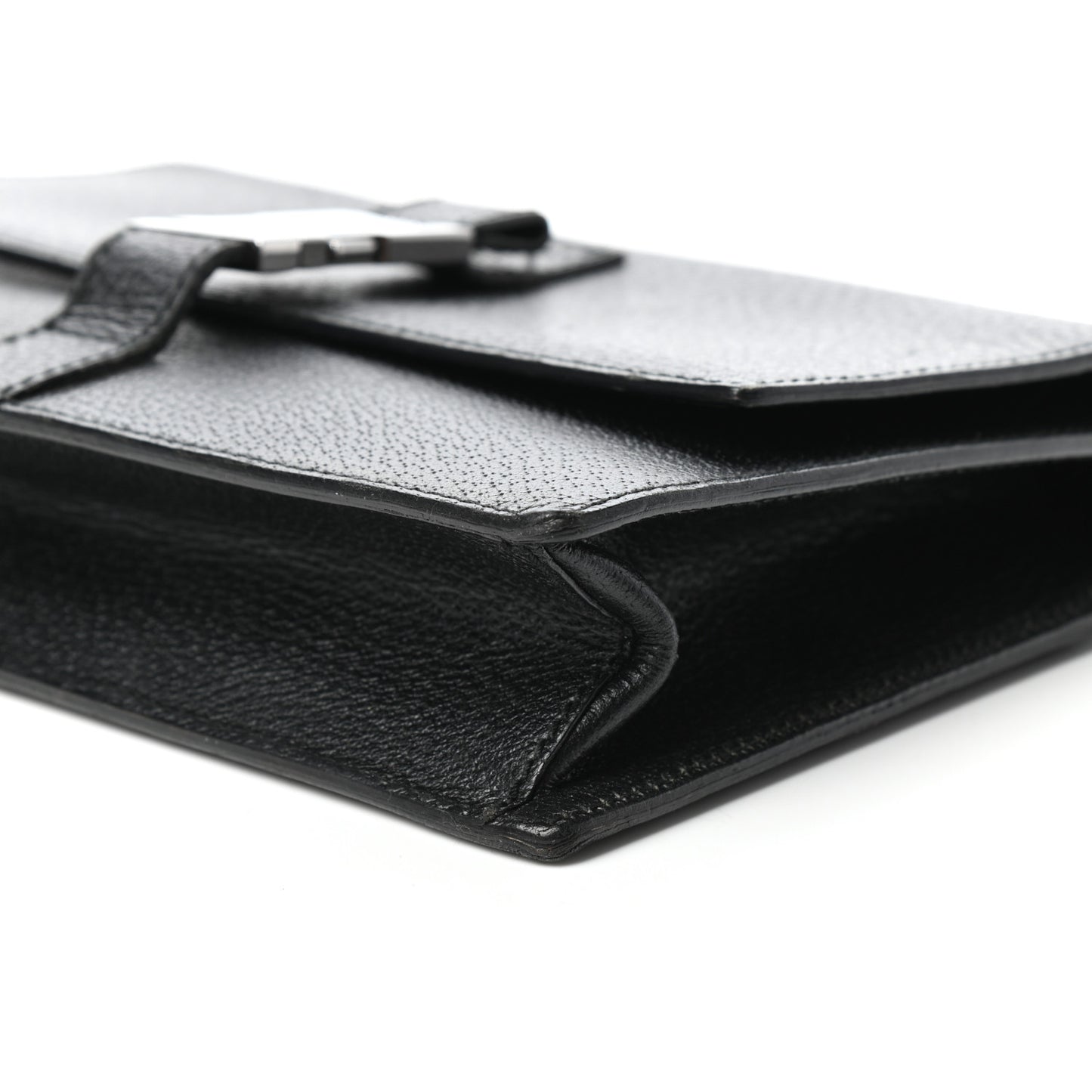 Calfskin Wristlet Clutch Black