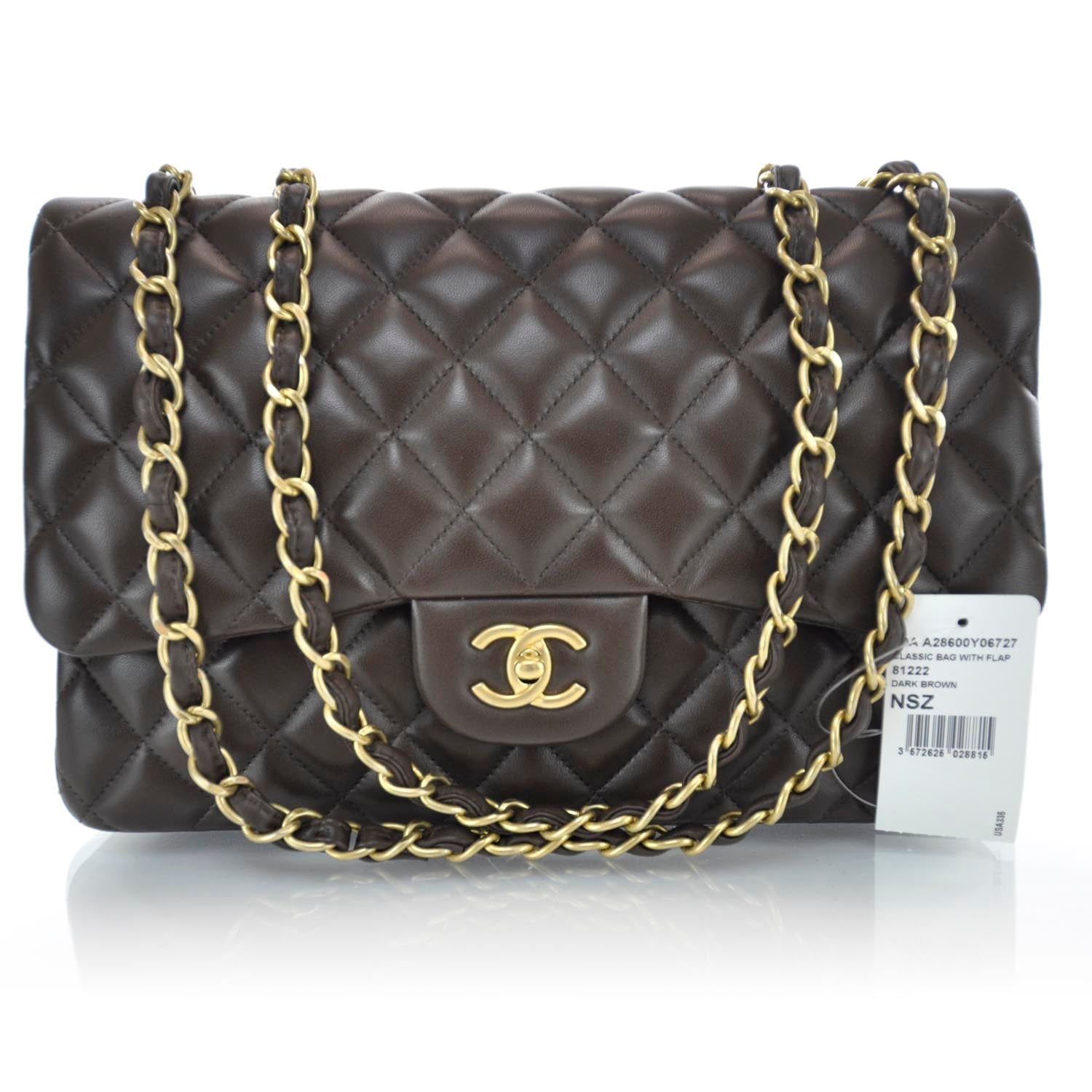 Chanel Lambskin Jumbo Single Flap Brown 1 of 10