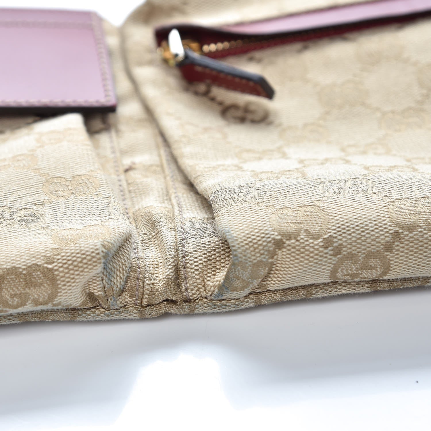 Gucci GG Monogram Web Double Pocket Belt Bag Red 9 of 13