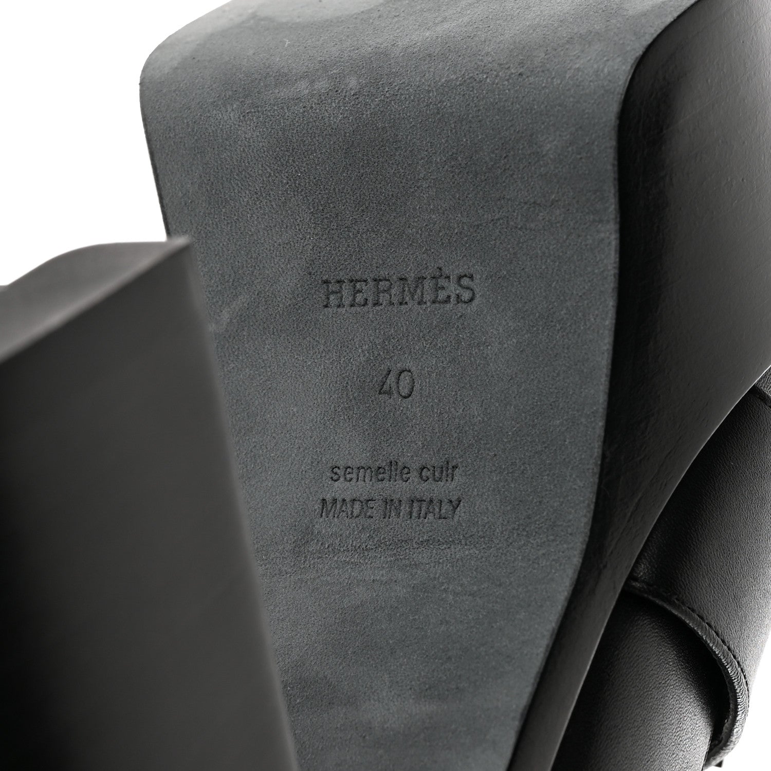 Hermes Calfskin Heel 70 Pumps 40 Black 8 of 8