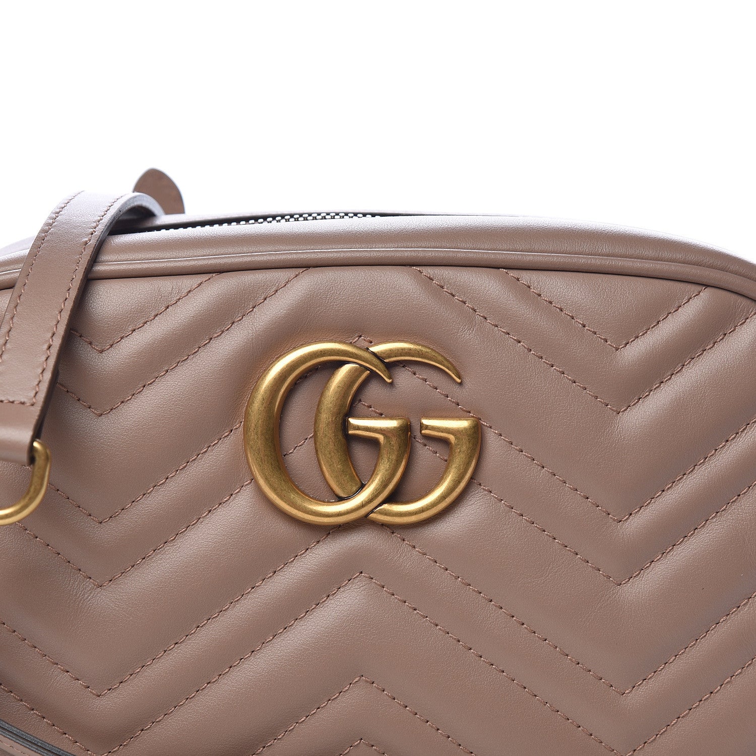 Gucci Calfskin Matelasse Small GG Marmont Chain Shoulder Bag Porcelain Rose 10 of 11