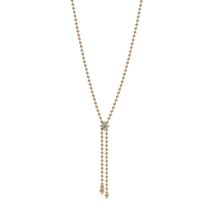 Roberto Coin 18K Yellow Gold Diamond Love in Verona Flower Zipper Necklace 1 of 5