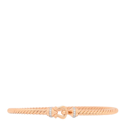 David Yurman 18K Rose Gold Diamond 3.5mm Buckle Cablespira Bracelet 1 of 4
