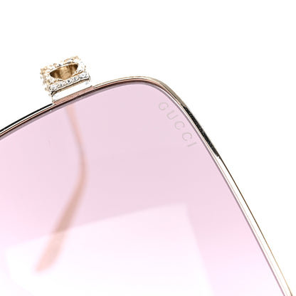 Gucci Metal Crystal Rectangular Frame Sunglasses GG1936S Gold 7 of 7