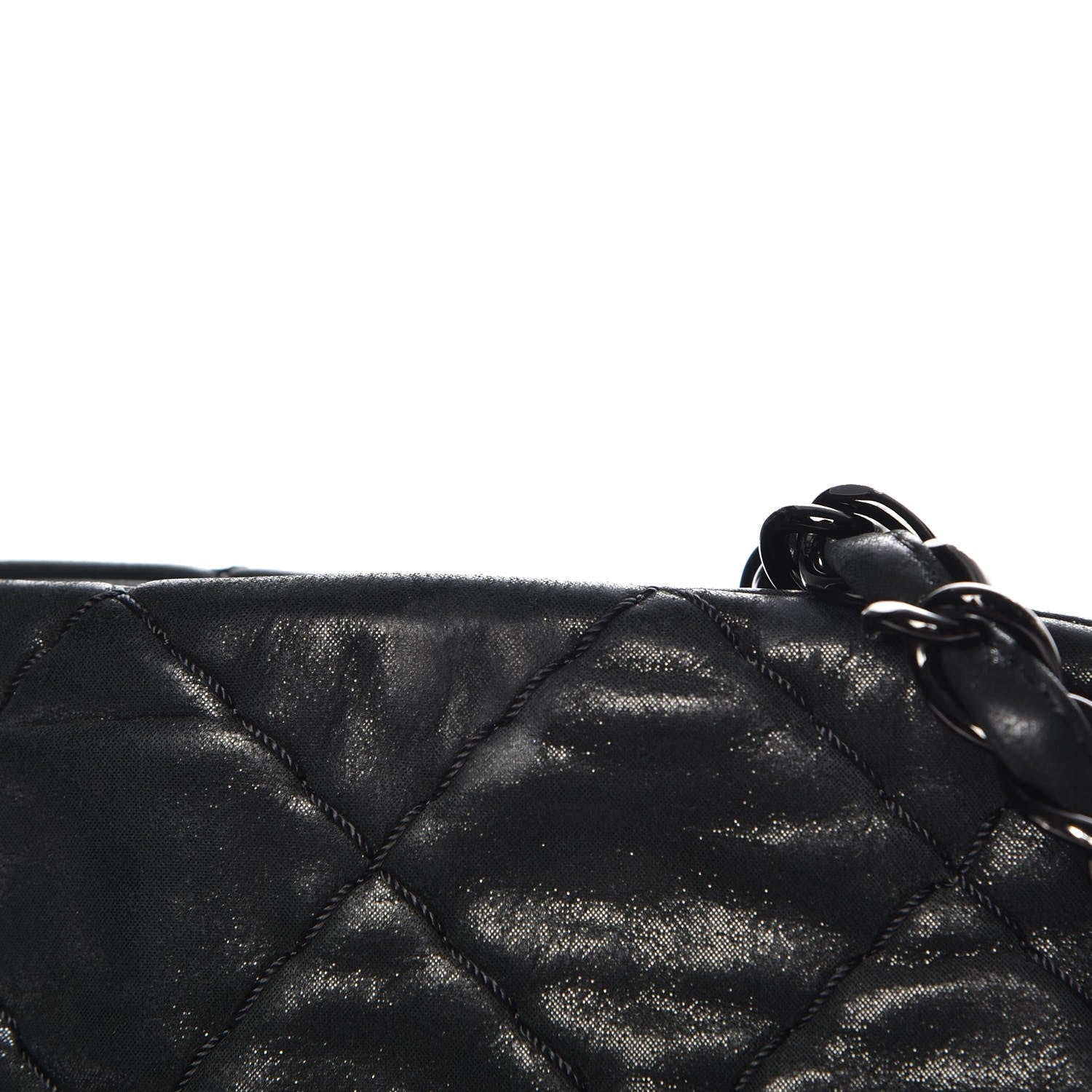 Chanel Iridescent Calfskin Quilted Large Just Mademoiselle Dark Grey 8 of 8