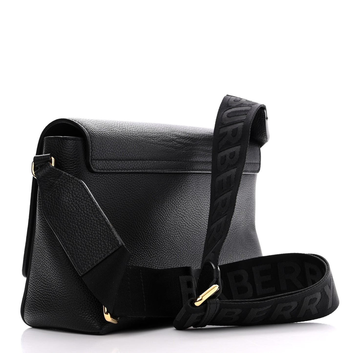 Grainy Calfskin Vintage Check Note Crossbody Bag Black