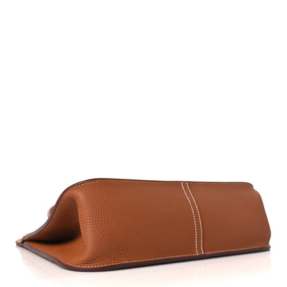 Hermes Taurillon Clemence Halzan 31 Gold 4 of 10