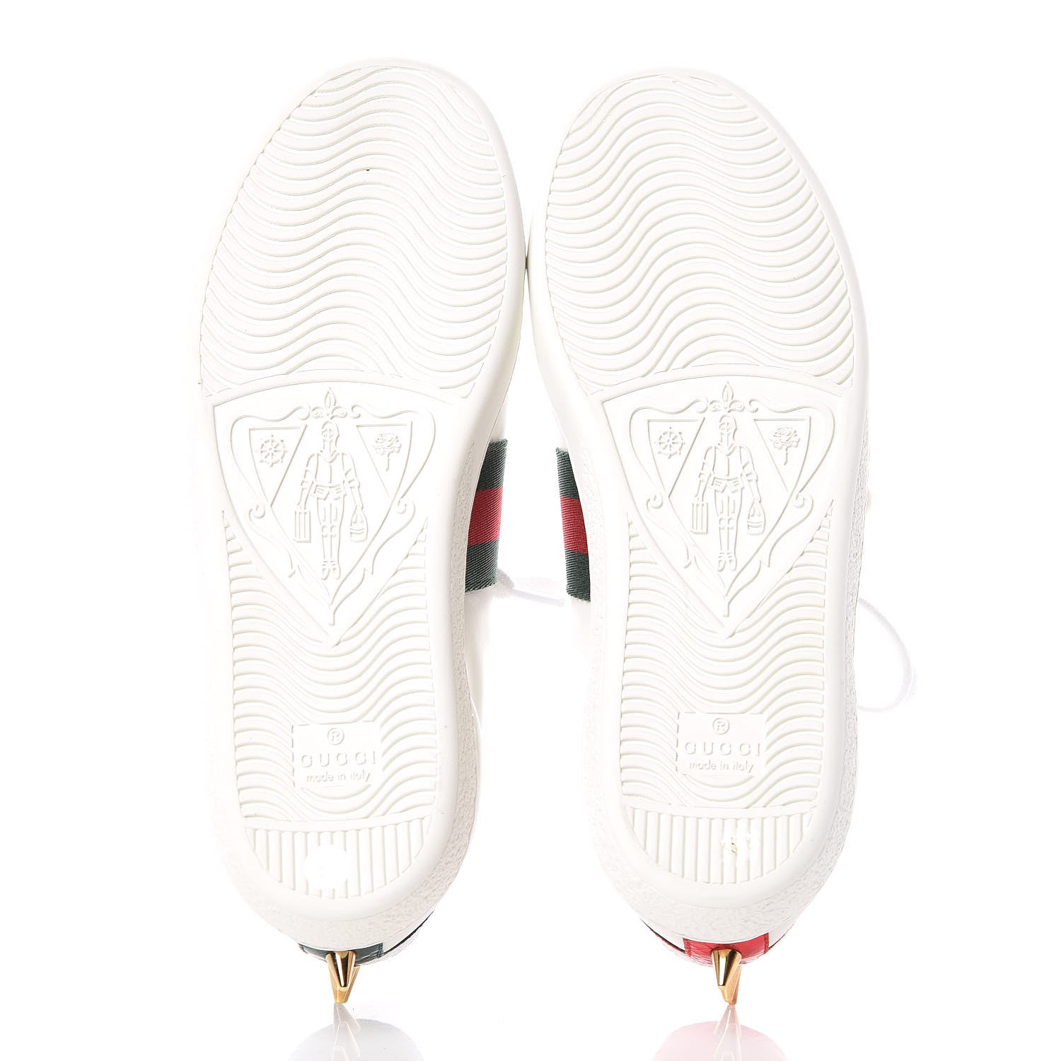 Gucci Calfskin Web Pearl Studded Womens Ace Sneakers 35.5 White 5 of 12