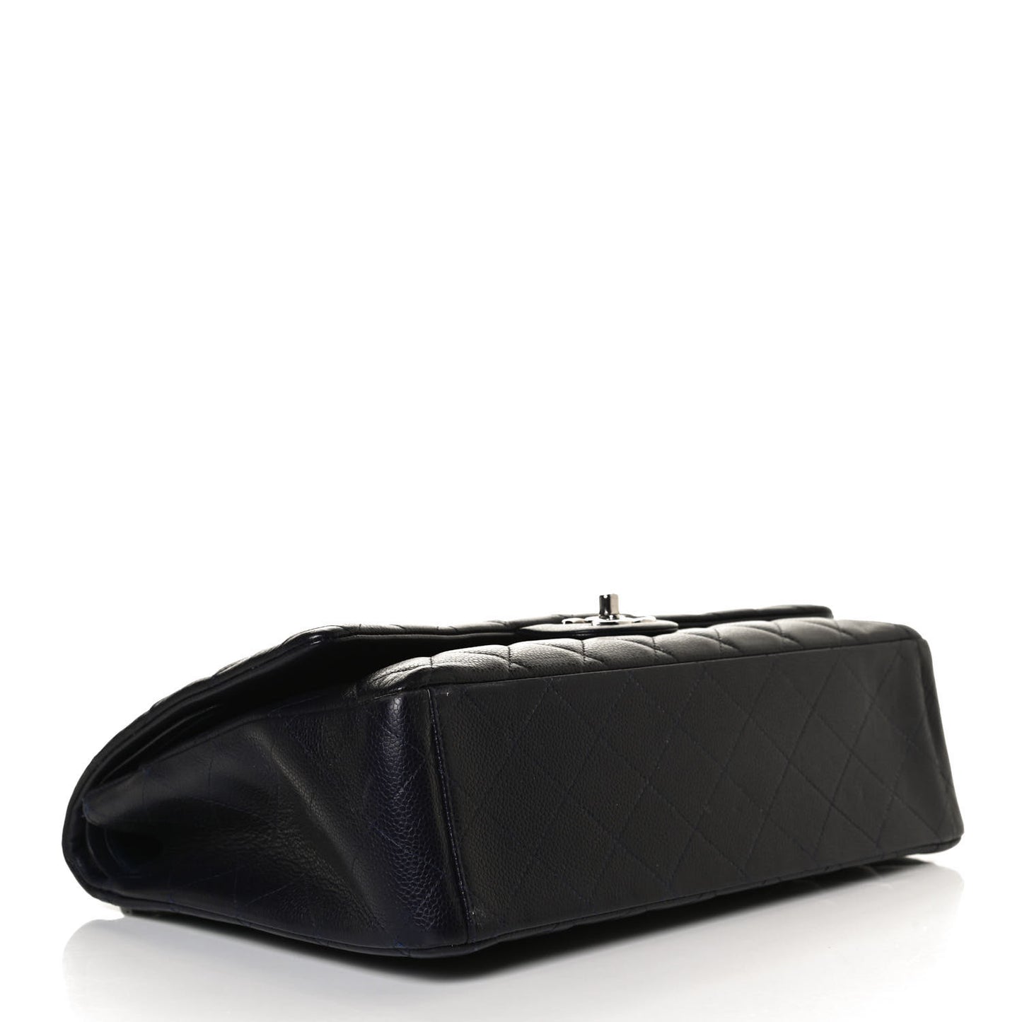 Caviar Quilted Maxi Double Flap Navy Blue