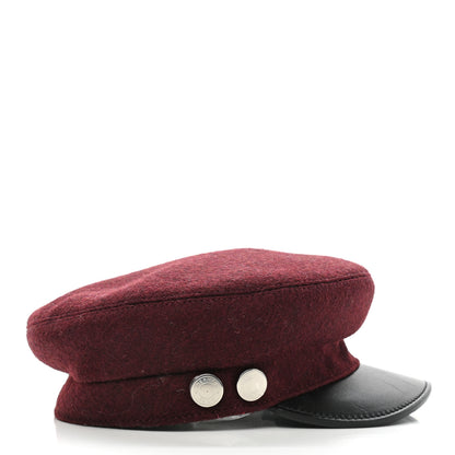 Hermes Glossy Lambskin Wool Womens Vauban Cap 56 5 of 11