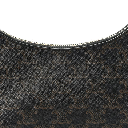 Celine Triomphe Canvas Calfskin Ava Shoulder Bag Tan 8 of 10