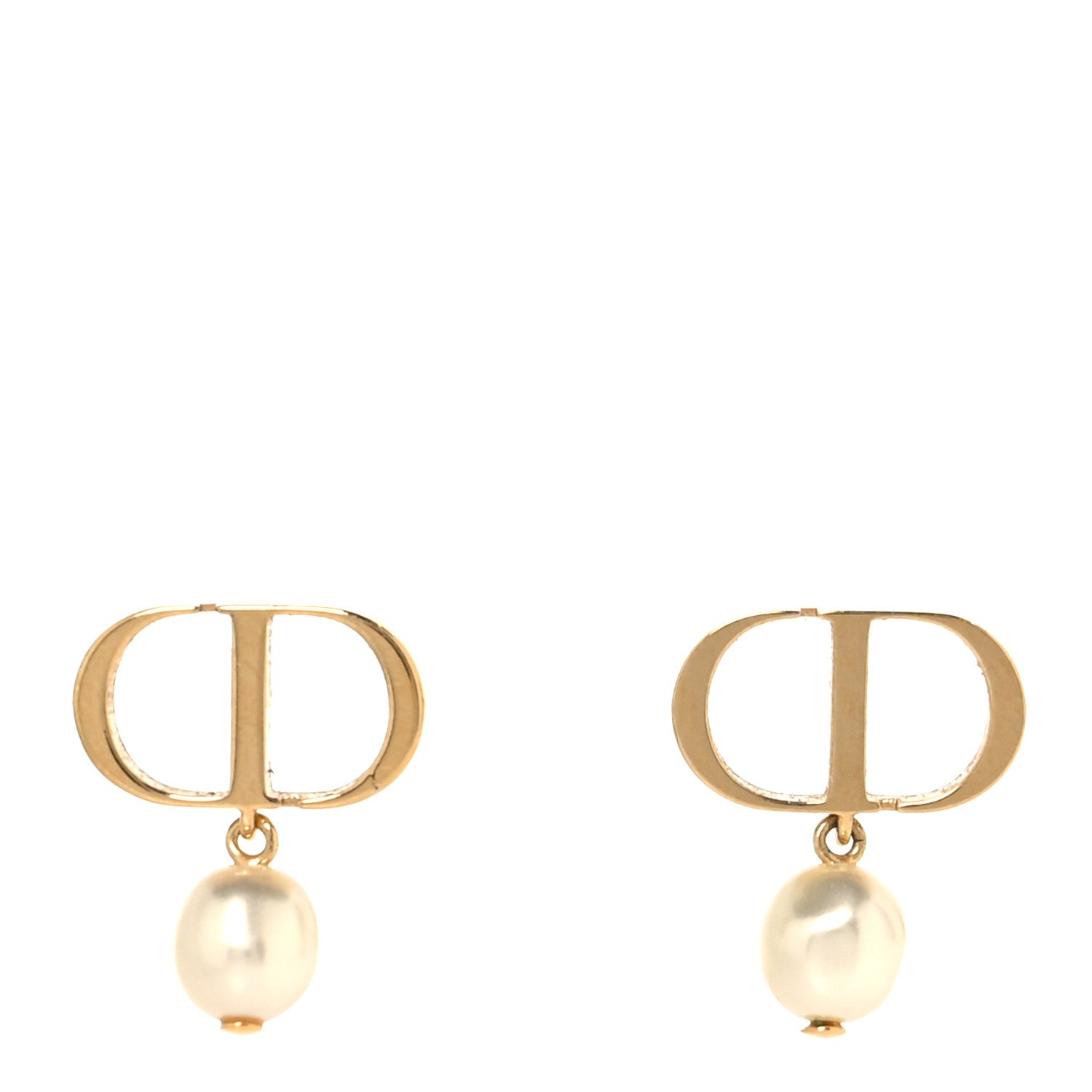 Christian Dior Pearl Petit CD Earrings Gold 1 of 5