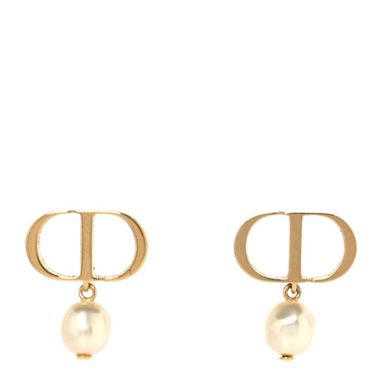 Christian Dior Pearl Petit CD Earrings Gold 1 of 5