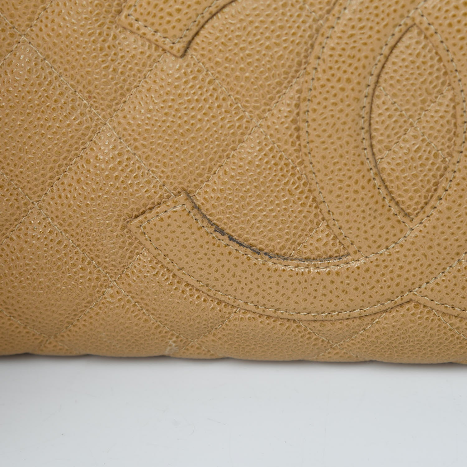 Chanel Caviar Quilted Large Bowler Bag Beige 18 of 20