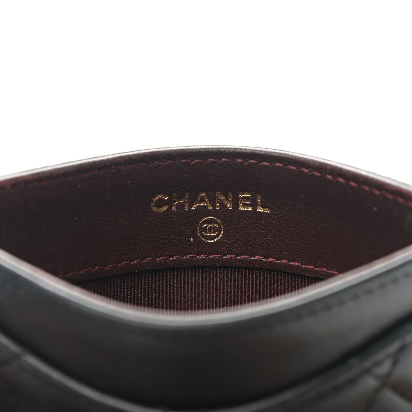 Lambskin Quilted Card Holder Black