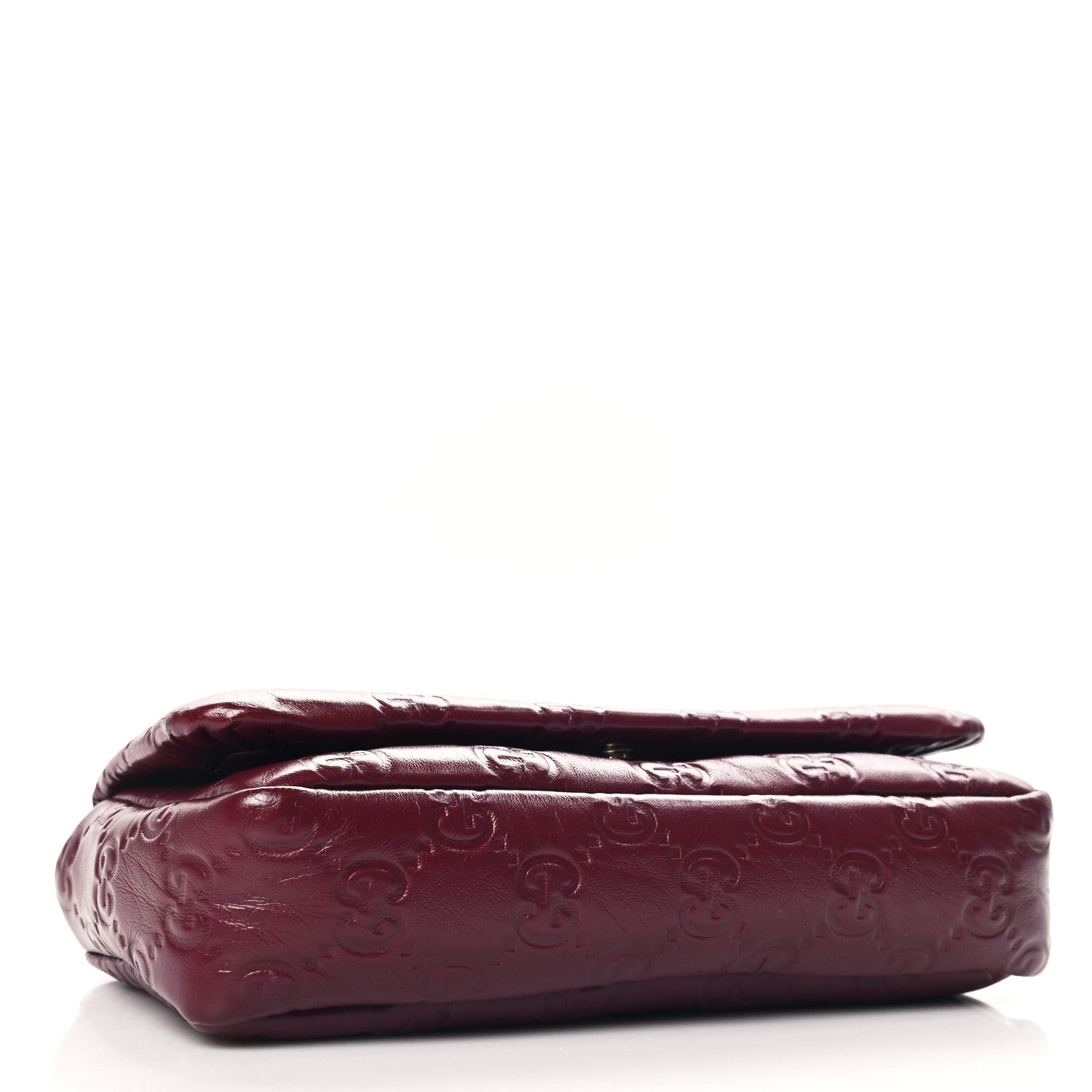 Gucci Lambskin Embossed Mini GG Milano Top Handle Shoulder Bag Rosso Ancora 4 of 10