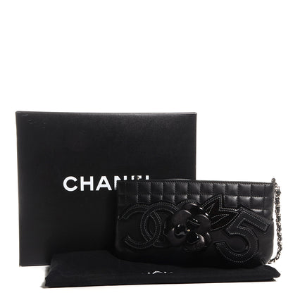 Chanel Lambskin Camellia N°5 Clutch Bag Black 8 of 8