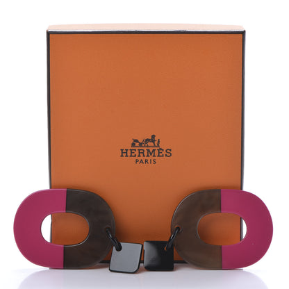 Hermes Buffalo Horn Isthme Earrings Fuchsia 5 of 5