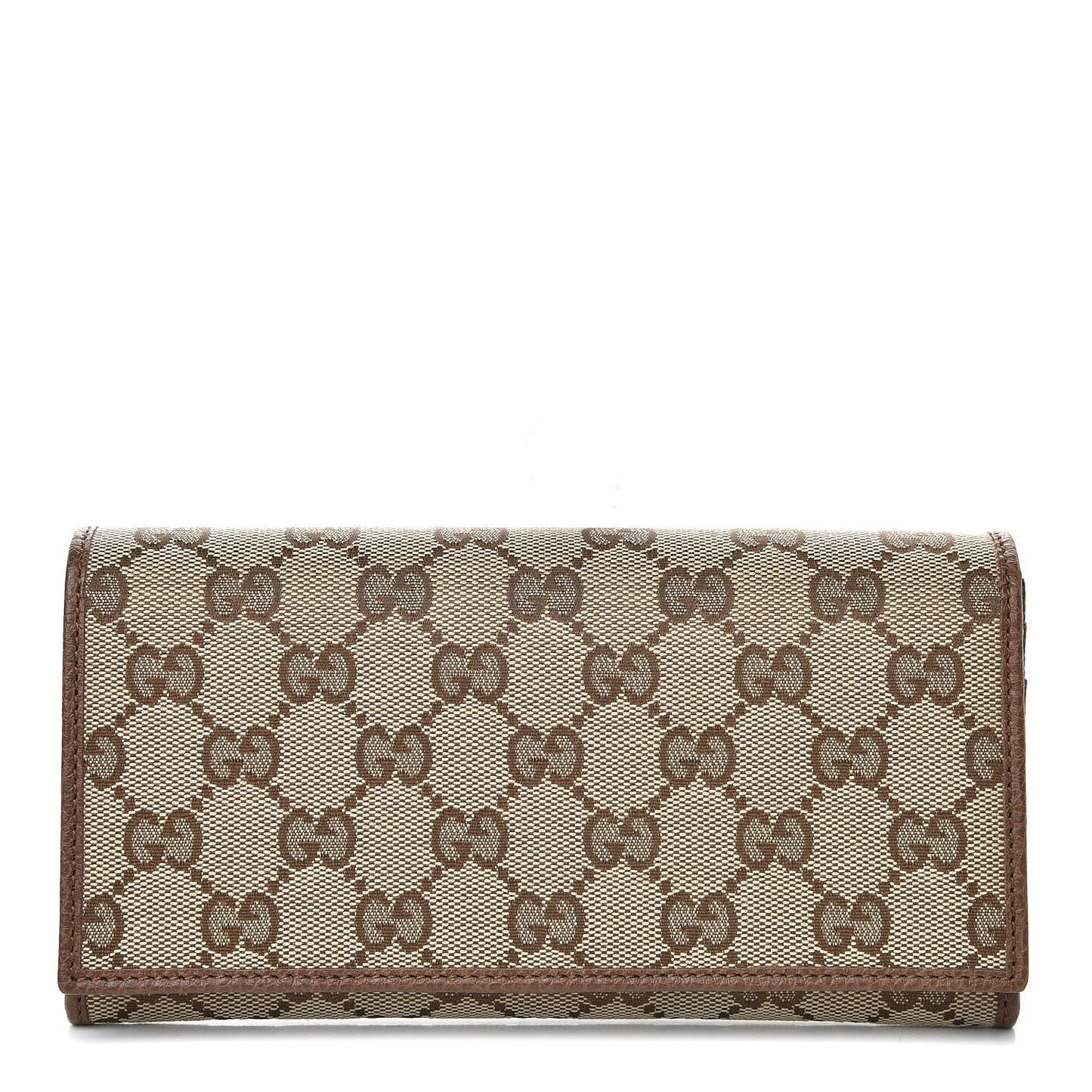 Monogram Dollar Calfskin Continental Flap Wallet Beige Ebony Tabacco